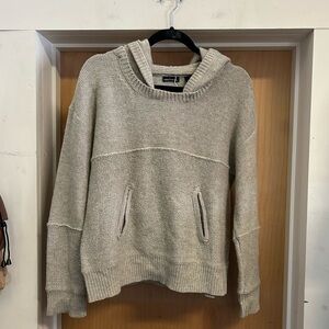 Moda International Sweater with Front Center Pocket and Removable Hood - size XL